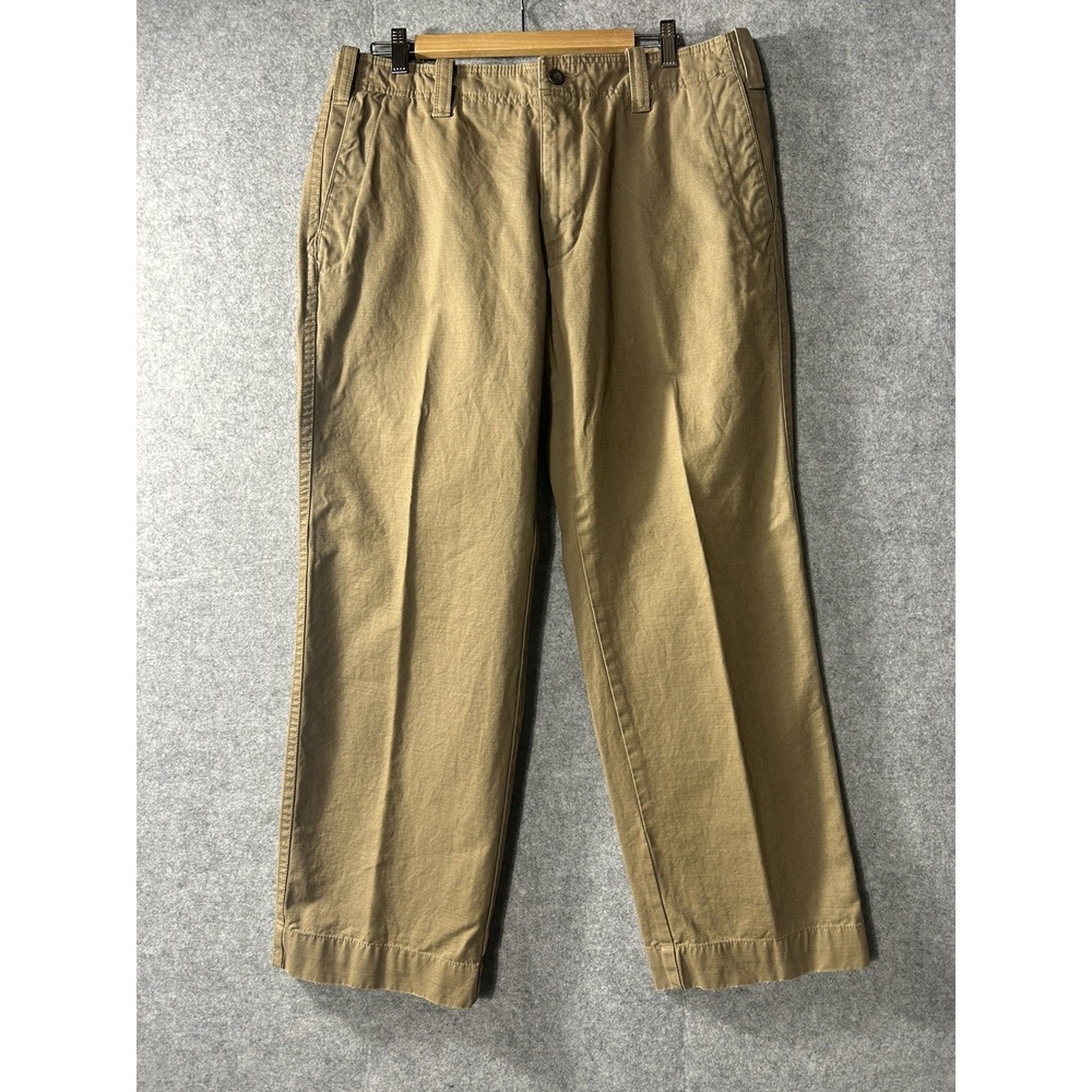 Eddie Bauer Men's Heavyweight Chino Pants 36x30 Khaki Brown 100% Cotton Classic